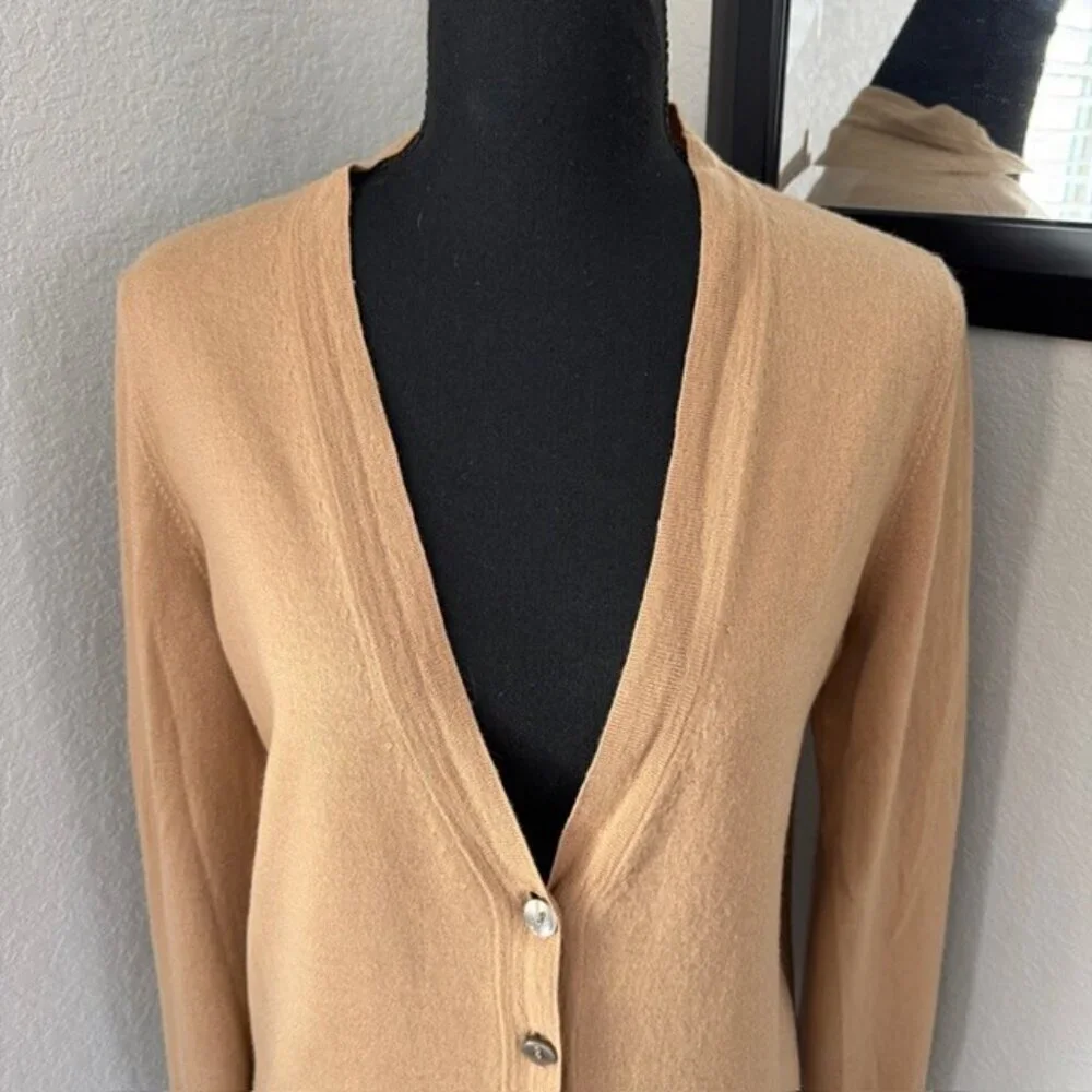 ANN TAYLOR Merino Wool Camel Cardigan Sweater XXL